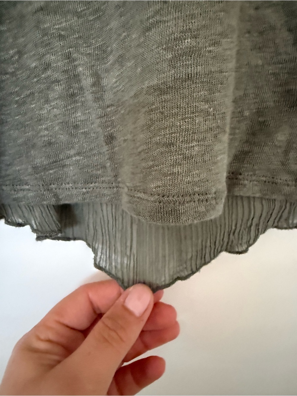 Majestic Filatures Linen & Silk Blend Pleated Back T-Shirt Sage Green size 3 M/L - Picture 5 of 10